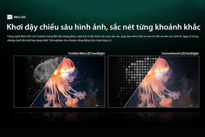 Smart Tivi Mini LED Toshiba AI 4K 65 inch 65Z770RP